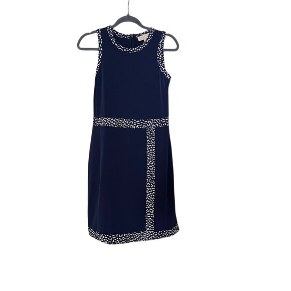 Michael Kors Dresses & Skirts - Michael Kors Navy Blue Spotted Faux Wrap Dress Sleeveless Womens Size XS